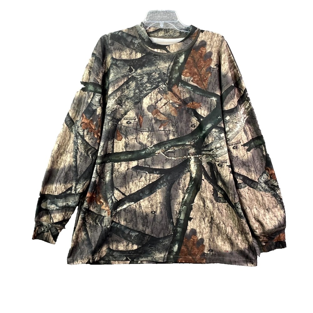 Mossy Oak Hunting Shirt Mens XL Camouflage Raglan Sleeve Crewneck Pullover